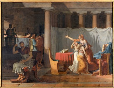 Os Lictores relatam a Lucius Junius Brutus (século VI a.C.) os corpos de seus filhos Lictors Bearing to Brutus the Bodies of his Sons de Jacques Louis David