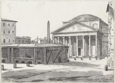 O Panteão visto da praça de Jacques Louis David