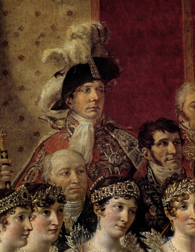 O Rito de Napoleão. Detalhe representando Pauline Bonaparte (Princesa Borghese de Jacques Louis David