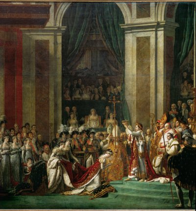 A coroação de Napoleão I pelo Papa Pio VII na Catedral de Notre-Dame de Paris ... de Jacques Louis David