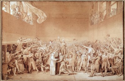 O juramento do Tribunal de Ténis (desenho preparatório de Jacques Louis David