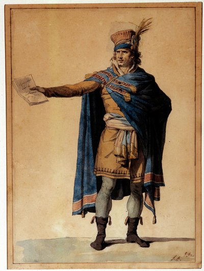 O representante do povo em exercício O personagem encarna o homem da justiça e da ordem pública durante a Revolução Francesa. Aquarela de Jacques Louis David (1748-1825) 1789 Paris, Musee Carnavalet de Jacques Louis David