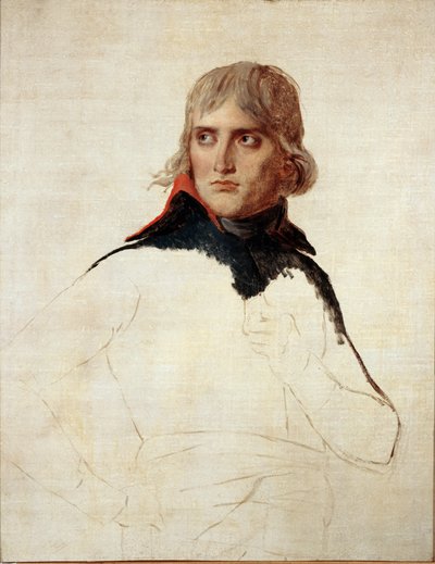 Retrato inacabado de Napoleão Bonaparte em Geral - óleo sobre tela, c.1798 de Jacques Louis David