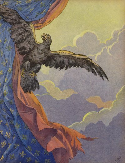 Uma águia voando para o céu de Jacques Marie Gaston Onfray de Breville (Job)
