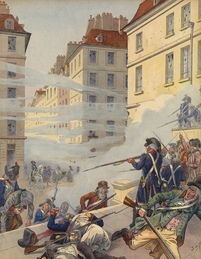 Agitação revolucionária nas ruas da França de Jacques Marie Gaston Onfray de Breville (Job)