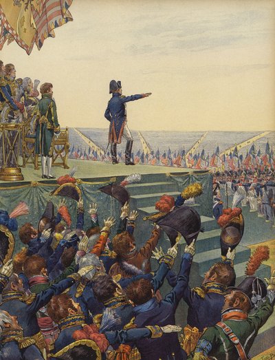 O exército de Napoleão Bonaparte prometendo fidelidade a ele de Jacques Marie Gaston Onfray de Breville (Job)