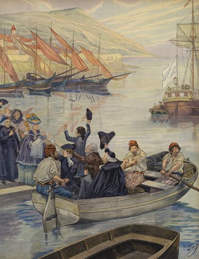 O jovem Napoleão Bonaparte sai da Córsega de Jacques Marie Gaston Onfray de Breville (Job)