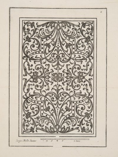 Design para Parterre, do Theatre des Plans et Jardinages, pub.1652 (gravura) de Jacques Mollet