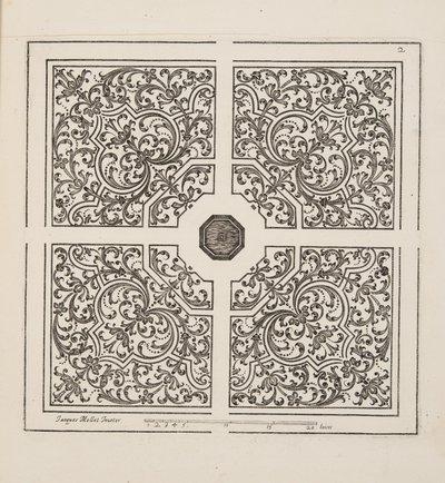 Design para Parterre, do Theatre des Plans et Jardinages, pub.1652 (gravura) de Jacques Mollet