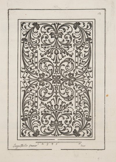 Design para Parterre, do Theatre des Plans et Jardinages, pub.1652 (gravura) de Jacques Mollet