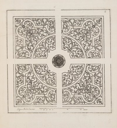 Design para Parterre, do Theatre des Plans et Jardinages, pub.1652 (gravura) de Jacques Mollet