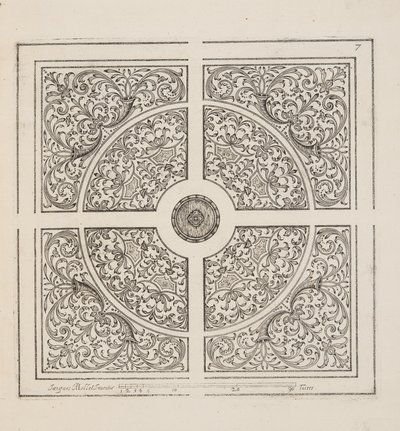 Design para Parterre, do Theatre des Plans et Jardinages, pub.1652 (gravura) de Jacques Mollet