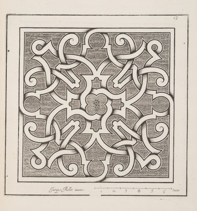 Projeto para Parterre, de Teatro de Planos e Jardinagem, pub.1652 de Jacques Mollet