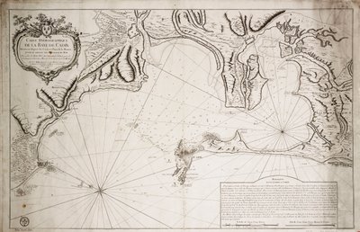 Carta hidrográfica da Baía de Cádis de Jacques Nicolas Bellin
