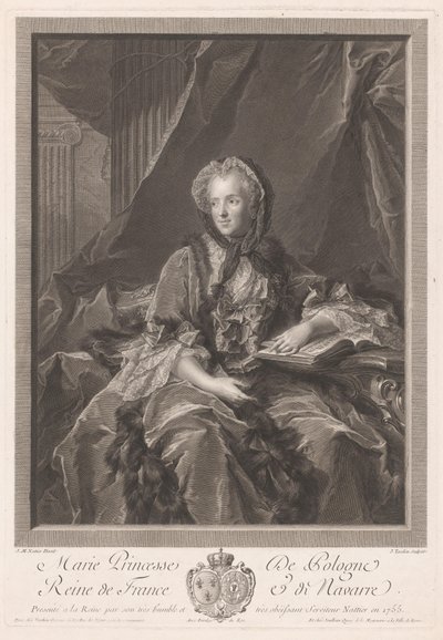 Retrato da Rainha Maria Lesczinska de Jacques Nicolas Tardieu