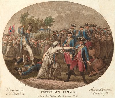 Bravura das mulheres parisienses em 5 de outubro de 1789: dedicado às mulheres de Jacques Philippe Caresme