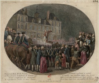 A Execução de Thomas de Mahy, Marquês de Favras 1744-1790, 18 de fevereiro de 1790, 1790, 1790. de Jacques Philippe Caresme