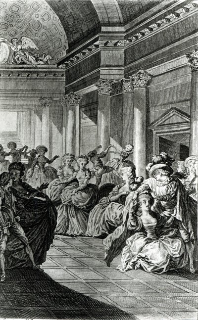 "Ele vai voltar-lhe puro e casto para o seu marido", cena do ato IV de "O Casamento de Figaro" por Pierre-Augustin Caron de Beaumarchais (1732-99) gravado por Claude Nicolas Malapeau (1755-1803) 1 de Jacques Philippe Joseph de Saint Quentin