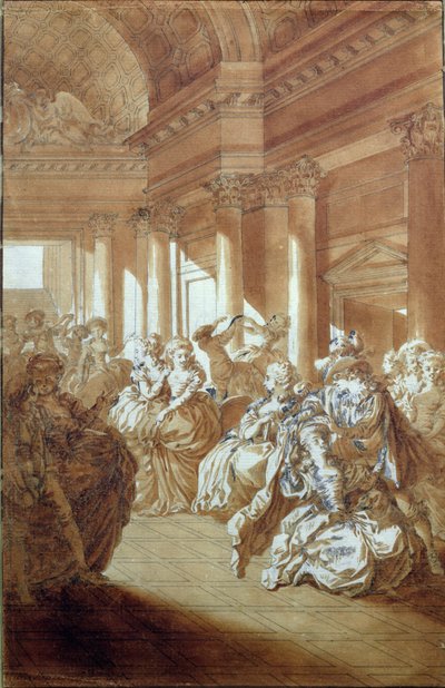 "Ele lhe retornará puro e casto para o seu marido", cena do Ato IV de "O Casamento de Fígaro" de Pierre-Augustin Caron de Beaumarchais (1732-99) 1785 de Jacques Philippe Joseph de Saint Quentin