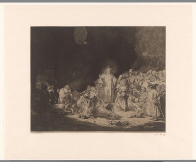 Cristo pregando (impressão de cem florins) de Jacques Philippe Le Bas