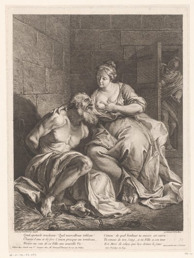Cimon porta Pero gevoed (Caritas Romana) de Jacques Philippe Le Bas