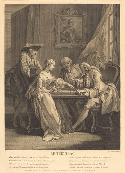 Le tric-trac de Jacques Philippe Le Bas after Charles Eisen