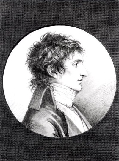 Retrato de Lucien Bonaparte (1775-1840) c.1800 (pedra preta sobre velino) de Jacques Reattu