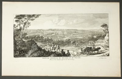 Vista do Palácio Real de Meudon e da aldeia, da série Le Château de Meudon de Jacques Rigaud