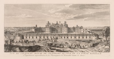 Vista do Castelo Real de Chambord, do lado do Portão Real de Jacques Rigaud