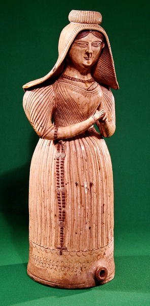 Garrafa em forma de mulher com touca, Borne Workshop (cerâmica) de Jacques Sebastien Talbot