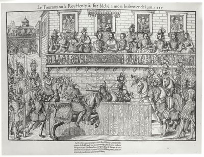 Torneio onde Henri II recebeu uma ferida fatal, 30 de junho de 1559 de Jacques Tortorel