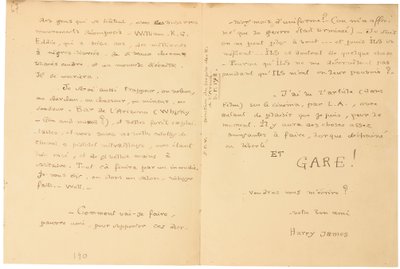 Carta de guerra autografada de Jacques Vache