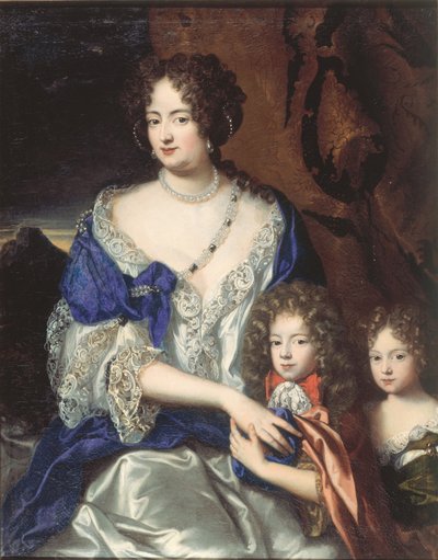 Duquesa Sophia Dorothea de Brunswick e Luneburg com seus filhos George e Sophia Dorothea de Jacques Vaillant