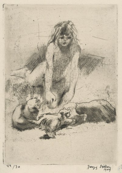 Minne et les chats buvant (Minne and the Drinking Cats), da suite Le bain de Minne (Minne de Jacques Villon