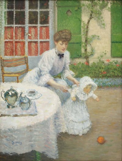 Jacques Wely Mãe com uma rapariga a jogar à bola 1906 de Jacques Wely