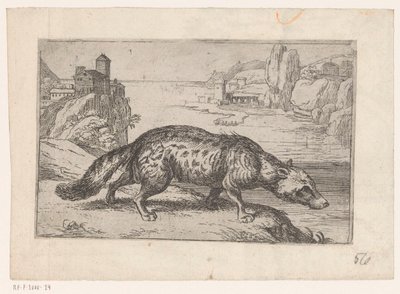 Hiena Animais em paisagens (título da série) de Jacques de Fornazeris (attributed to)