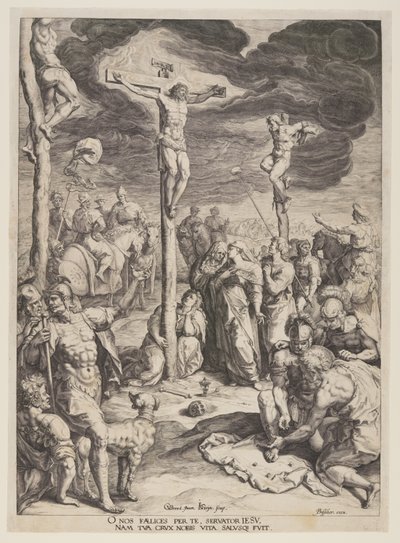 Cristo na cruz entre dois ladrões de Jacques de Gheyn II