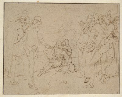 Trabalho em um monte de esterco, tentado por seus amigos de Jacques de Gheyn II