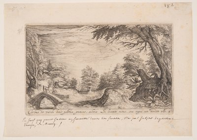 Paisagem com um veado numa ponte, de Paisagens de Jacques de Gheyn II