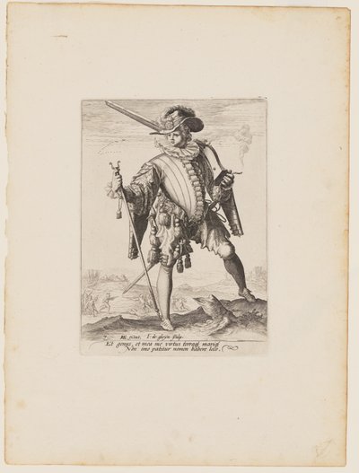 Soldado com arcabuz, de Oficiais e soldados da guarda-costas do Imperador Rodolfo II de Jacques de Gheyn II