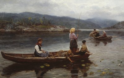 Pessoas pescando no lago de Jahn Ekenaes
