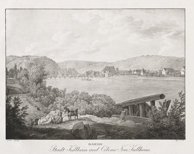 Baviera, cidade de Kelheim e colônia de Neu-Kelheim de Jakob Alt