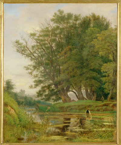 Praterlandschaft - Paisagem nos Jardins do Prater, Viena ... (pintura sobre tela) de Jakob Alt