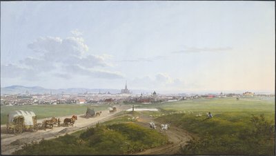 Vista de Viena a partir do Spinner na Cruz, 1817 de Jakob Alt