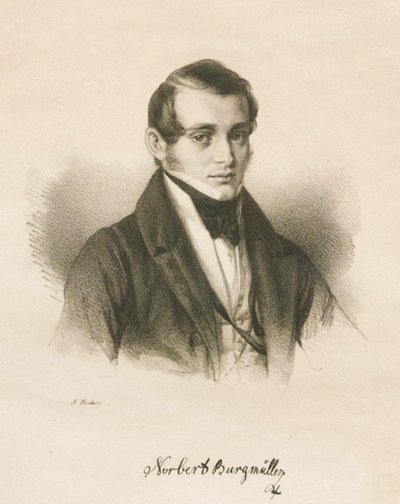 Retrato do compositor Norbert Burgmüller 1810-1836, 1836 de Jakob Becker