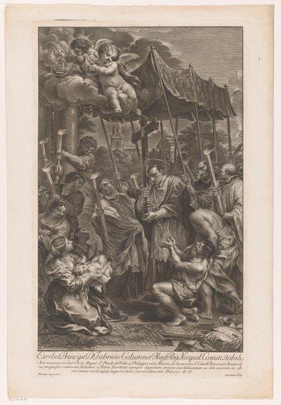 H. Carolus Borromeus transporta um crucifixo passado vítimas da peste de Jakob Frey (I)