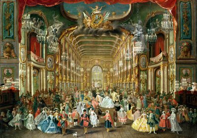 Baile de máscaras no Hoftheater, Bonn, 1754 de Jakob Rousseau