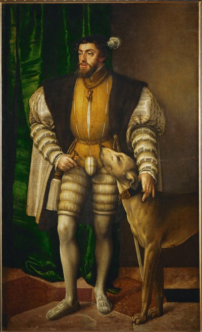 O imperador Carlos V, em cujo reino o sol ... (pintura sobre tela) de Jakob Seisenegger