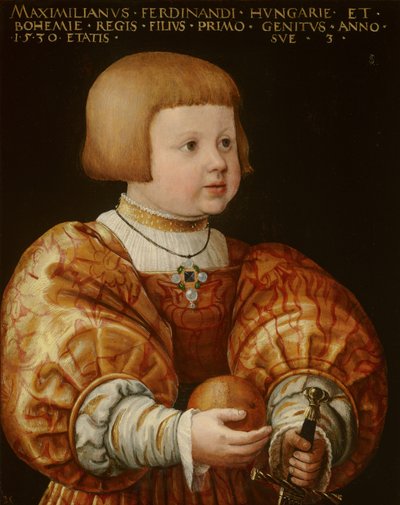 Retrato de Maximiliano da Áustria (1527-1576), aos três anos de idade, 1630 de Jakob Seisenegger