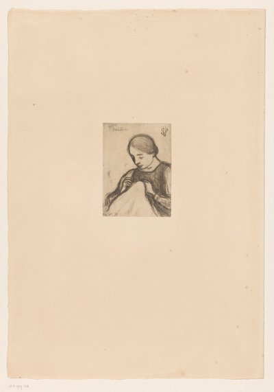Retrato de Malvina Dedeyn com trabalhos manuais de Jakob Smits